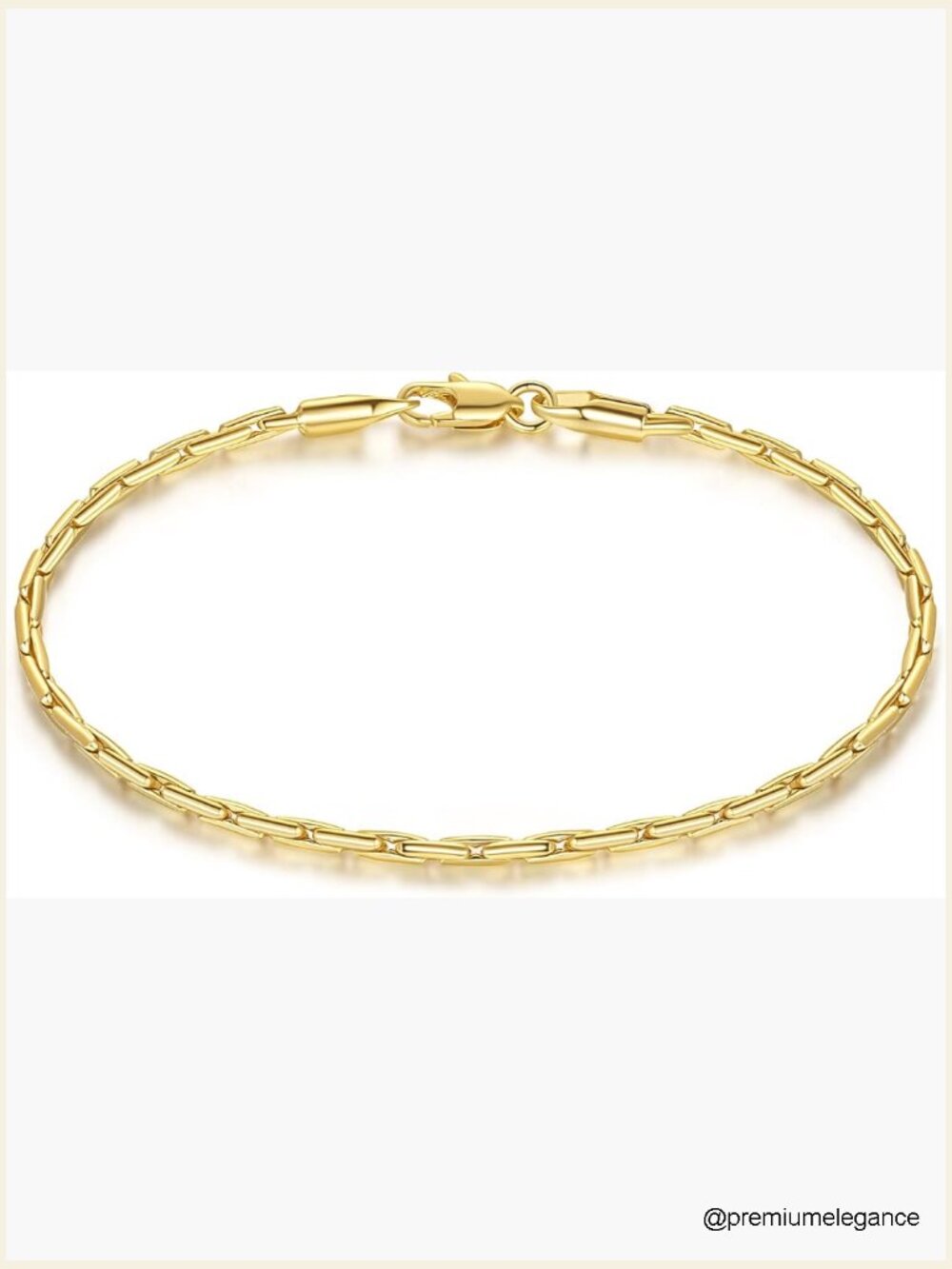 14K Gold Plated Link Chain Bracelet Unisex 5 Sizes Dainty Layering Jewelry